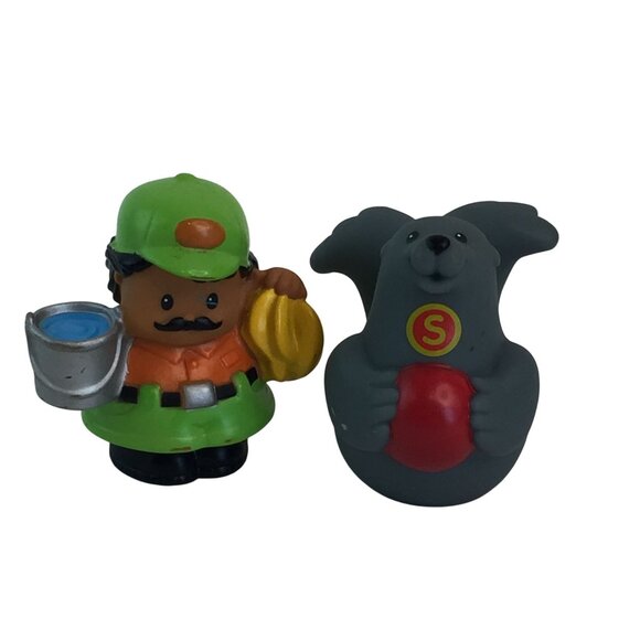 Fisher Price Little People Alphabet Learning Zoo Keeper & "S" Seal Figures - Picture 1 of 9